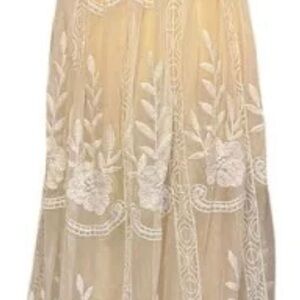 Baltic Born Cream Embroidered Lace Maxi Dress Romantic Boho